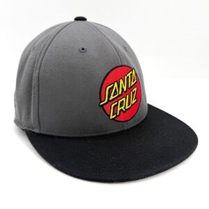 Santa Cruz Skateboards Classic Dot 210 Fitted Hat Grey Black S/M Cap